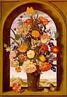 Unknown bosschaert Flower Vase in a Window Niche painting